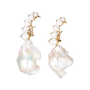 Baroque pearl and 18k yellow gold earrings 