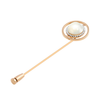 Unfold Consonance lapel pin with a pearl and diamonds 
