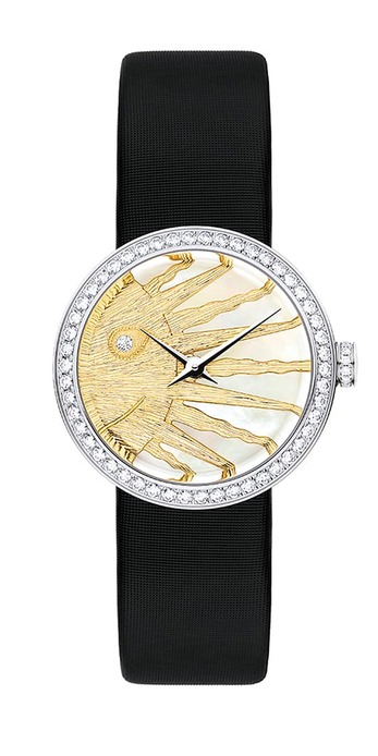 Часы La D de Dior Rose Céleste из золота с перламутром и бриллиантами