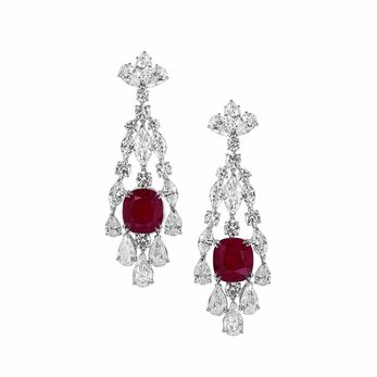 Ruby and white diamond earrings 