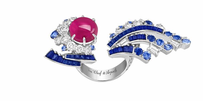 Sous les Étoiles High Jewellery collection with rubies, sapphires and diamonds 