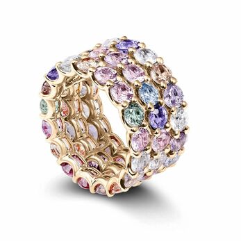 Pastello collection ring with fancy-coloured sapphires 