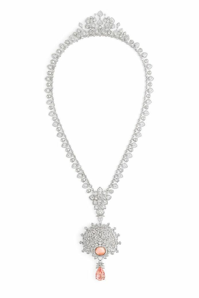 Promenades Imperiales transformable necklace with padparadscha sapphires of 16.31 and 9.03ct and diamonds 