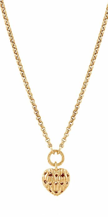 Classic chain heart necklace 18K yellow gold, available at Jared