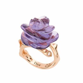 Rose Dior Pre Catelan ring with a carved amethyst flower 