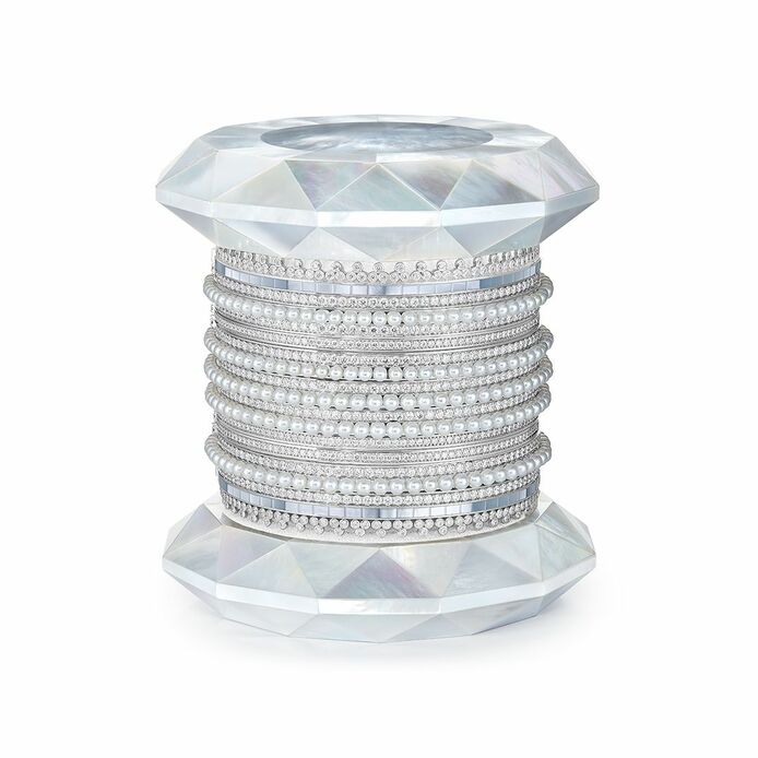 New Churiyans bracelets with diamonds, mother of pearl, pearls and white gold from the New Maharajas High Jewellery Collection