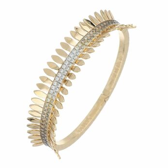 Spettinato cuff bracelet with diamonds in 18k rose gold 