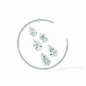 Diamond Spears earring in 18k white gold 