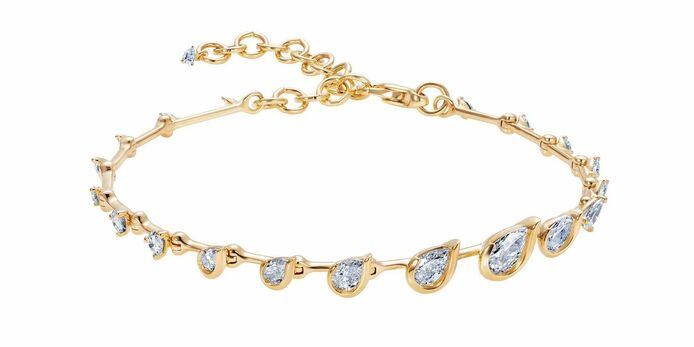 Flicker bracelet with diamonds in 18k yellow gold 