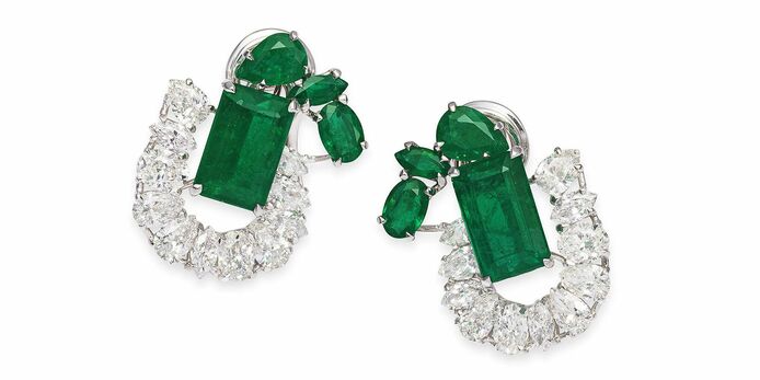 Cleo emerald and diamond earrings 