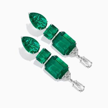Trio emerald and diamond earrings 