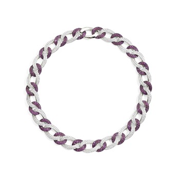 Catene Chain necklace in white gold, ruby and diamond 