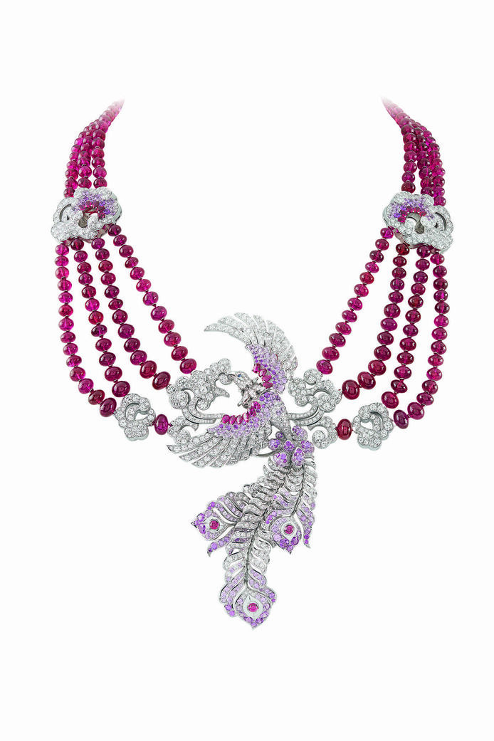 Oiseau Flamboyant necklace in spinel and diamond