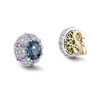  Sea Urchin spinel and diamond earrings