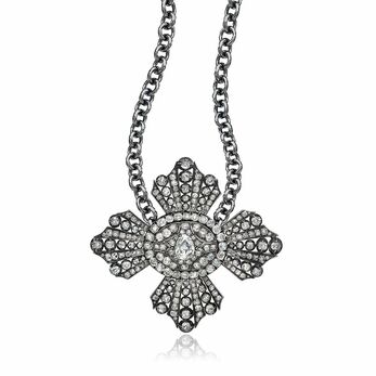  Circa 1870s Diamond Iron Cross Transformable pendant to brooch in silver and diamond