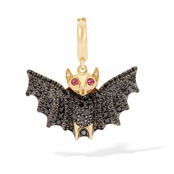Mythology Bat charm in yellow gold, rubies and diamonds 