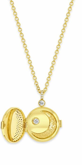 Many Moons locket in yellow gold and diamond