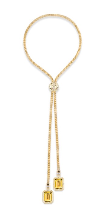 Stella Necklace in gold with 35.3-ct Citrine Drops and diamonds