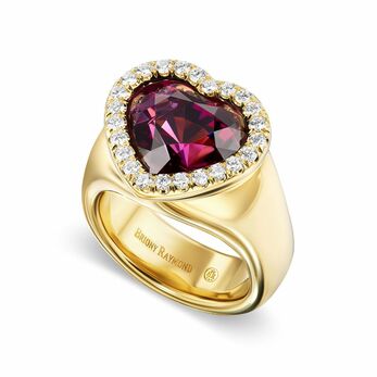 Sloane ring in gold, diamond and a 9.5ct purple-pink spinel