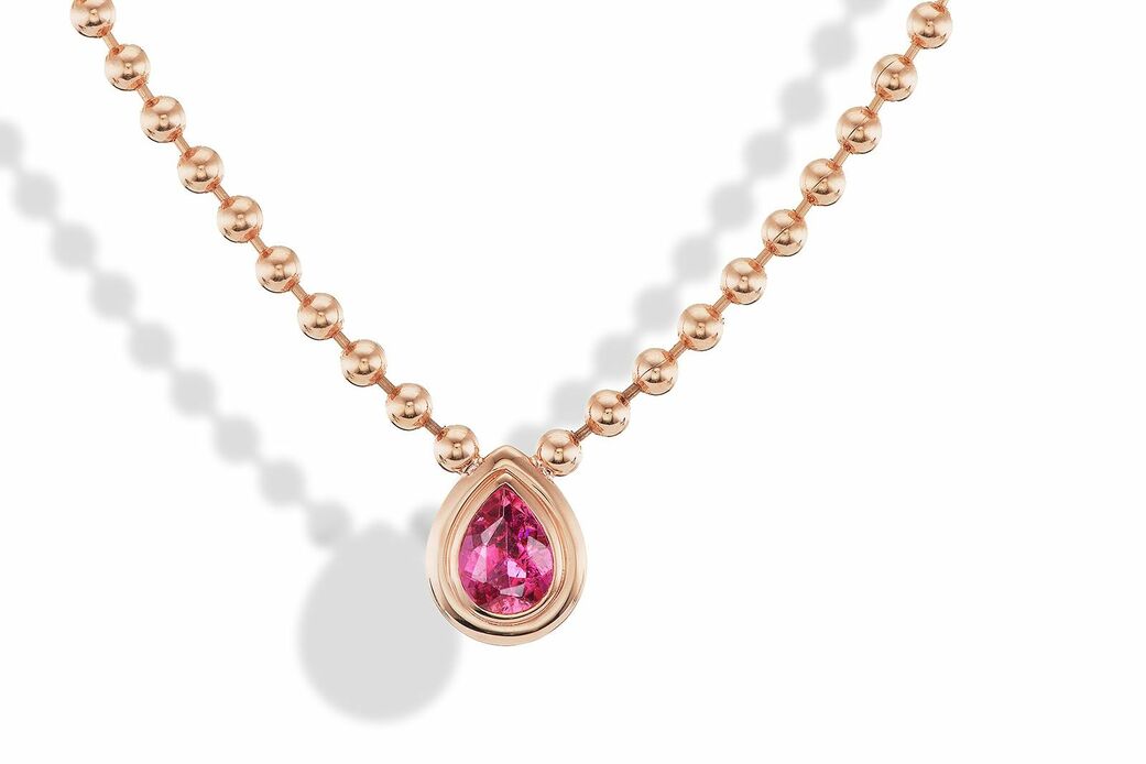 DBB necklace in rose gold and rubellite