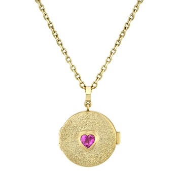 Enchanted Locket pendant in gold and pink sapphire