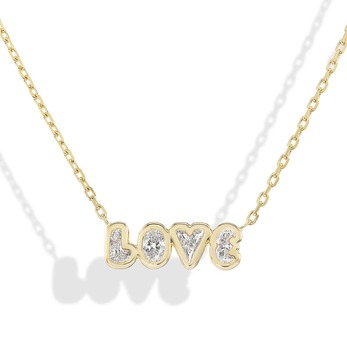 LOVE necklace in gold and diamond