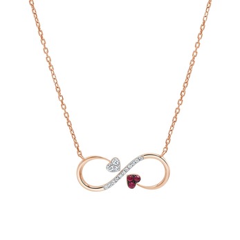 Amour Infinite necklace in gold, white gold, ruby and diamond