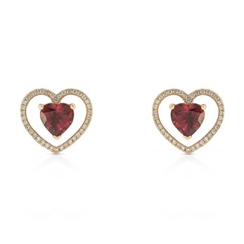 Ratnapura earrings in gold, ruby and diamond 