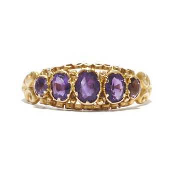 Antique Amethyst band in gold
