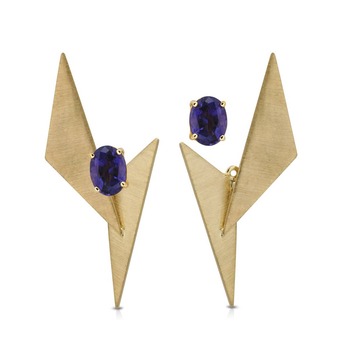 Gold and amethyst earrings