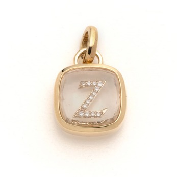 Initial Pavé pendant in gold and diamond