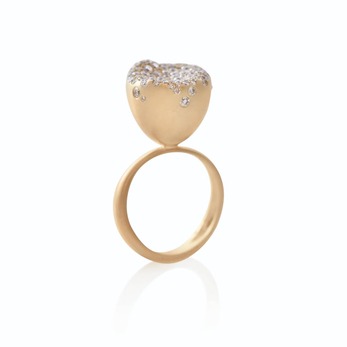 Baby Malak Flourish Ice ring in gold and diamond