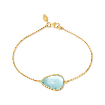 Gold and aquamarine bracelet