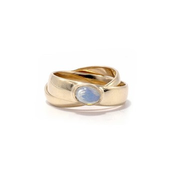 Marais Rolling ring in gold and moonstone