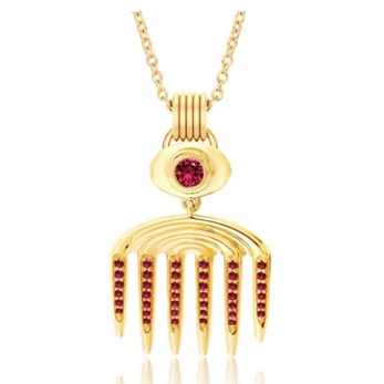 Pendant in gold and ruby