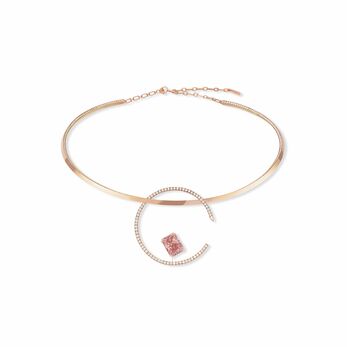  Pink Temptation necklace in rose gold with pink and white diamond