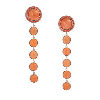 Stena drop earrings in gold and orange moonstone 