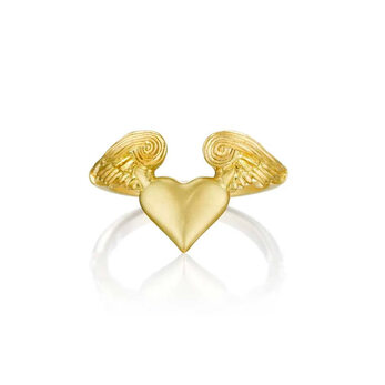 Heart-shaped ring in gold