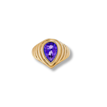 Berlingot ring in gold and amethyst