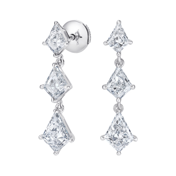 Earrings in white gold and kite diamonds