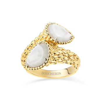 Serpent Bohème Toi & Moi ring in gold and mother-of-pearl