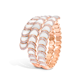 Bangle in rose gold, mother-of-pearl and diamond