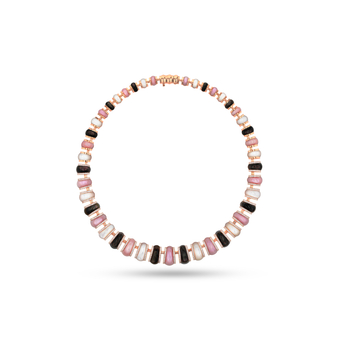 Maldivian necklace in rose gold, mother-of-pearl and diamond