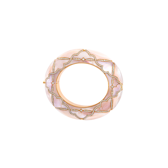 Bracelet in gold, mother-of-pearl and diamond