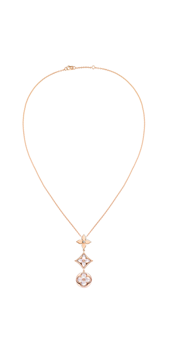 Blossom necklace in gold, mother-of-pearl and diamond