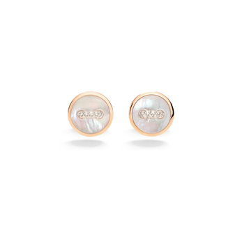 Pom Pom Dot earrings in rose gold, mother-of-pearl and diamond