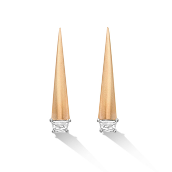 Spear Tip earrings with diamonds in 18k rose gold