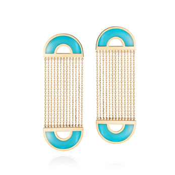 Grab N Go Ready 2 Smile earrings with turquoise in 18k gold