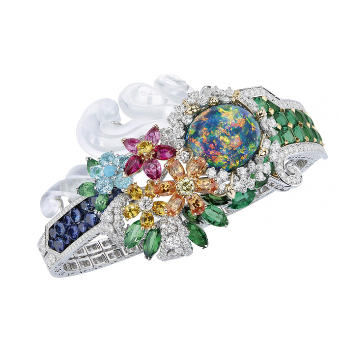 Dior à Versailles, Côté Jardins collection bracelet with an oval opal, multi-coloured sapphires, emeralds and diamonds