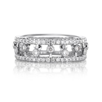 De Beers 'Dewdrop' ring with 0.95ct diamonds in 18k white gold
